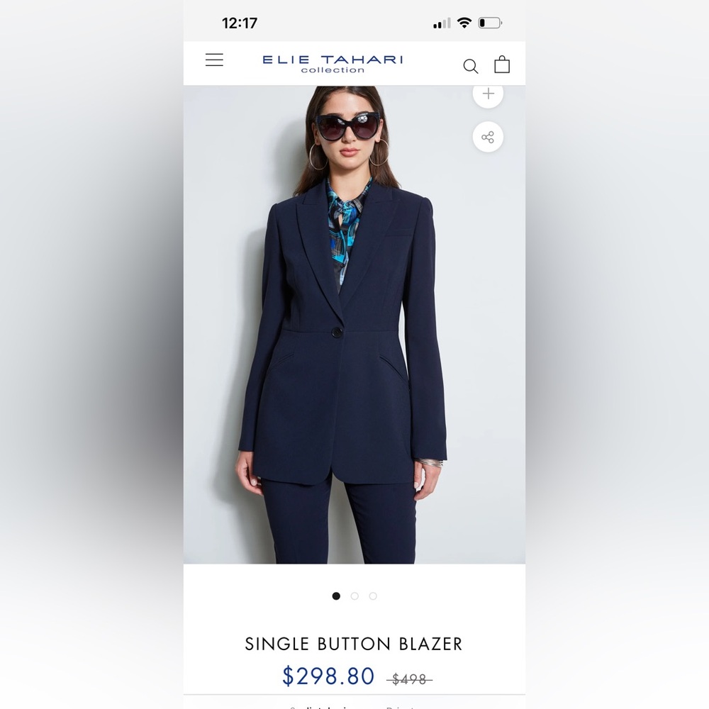 Elie Tahari Navy Blazer